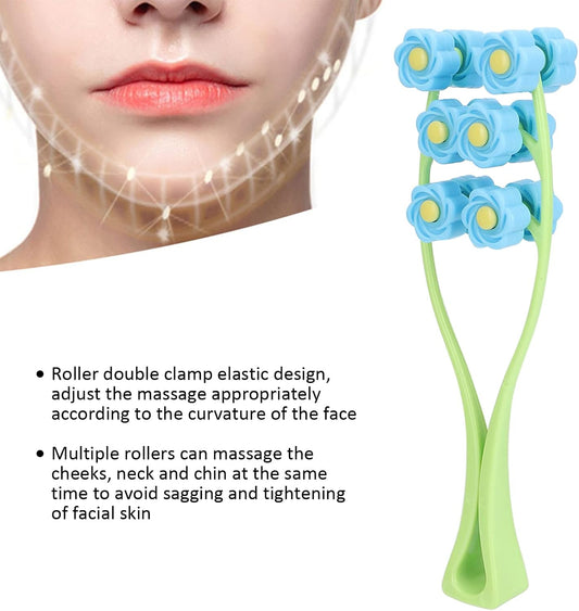 Multi-Roller V Shape Beauty Massager for Face & Neck